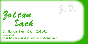 zoltan dach business card